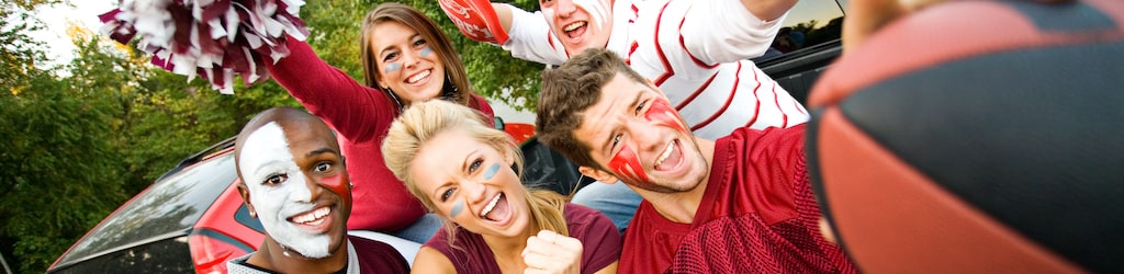College sports rally bus rentals.